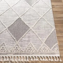 SURYA AVILA GRAY DIAMOND TEXTURED PILE RUG