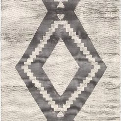 SURYA AZA INDOOR-OUTDOOR RUG: CHARCOAL + IVORY
