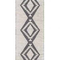 SURYA AZA INDOOR-OUTDOOR RUG: CHARCOAL + IVORY
