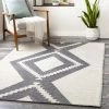 SURYA AZA INDOOR-OUTDOOR RUG: CHARCOAL + IVORY