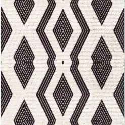 SURYA AZILA BLACK + IVORY TEXTURED PILE RUG