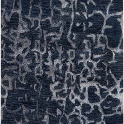 SURYA MIDNIGHT MOON WOOL RUG: NAVY