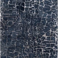 SURYA MIDNIGHT MOON WOOL RUG: NAVY