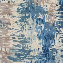 SURYA DIBA WOOL RUG: BLUE