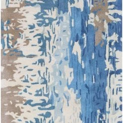 SURYA DIBA WOOL RUG: BLUE