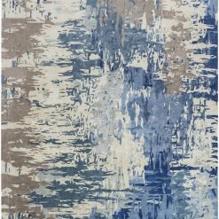 SURYA DIBA WOOL RUG: BLUE