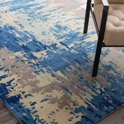 SURYA DIBA WOOL RUG: BLUE