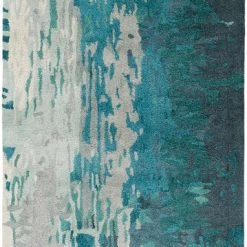 SURYA DIBA WOOL RUG: TEAL