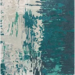 SURYA DIBA WOOL RUG: TEAL