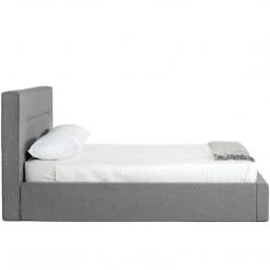 VIG Bedroom BASEL GREY UPHOLSTERED PLATFORM BED