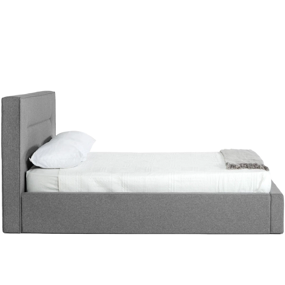 VIG Bedroom BASEL GREY UPHOLSTERED PLATFORM BED 2 VIG Bedroom BASEL GREY UPHOLSTERED PLATFORM BED