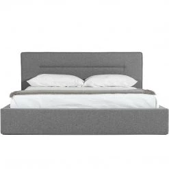 VIG Bedroom BASEL GREY UPHOLSTERED PLATFORM BED