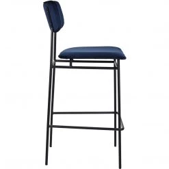 MOES Furniture BAUER NAVY VELVET BARSTOOL 12 MOES Furniture BAUER NAVY VELVET BARSTOOL