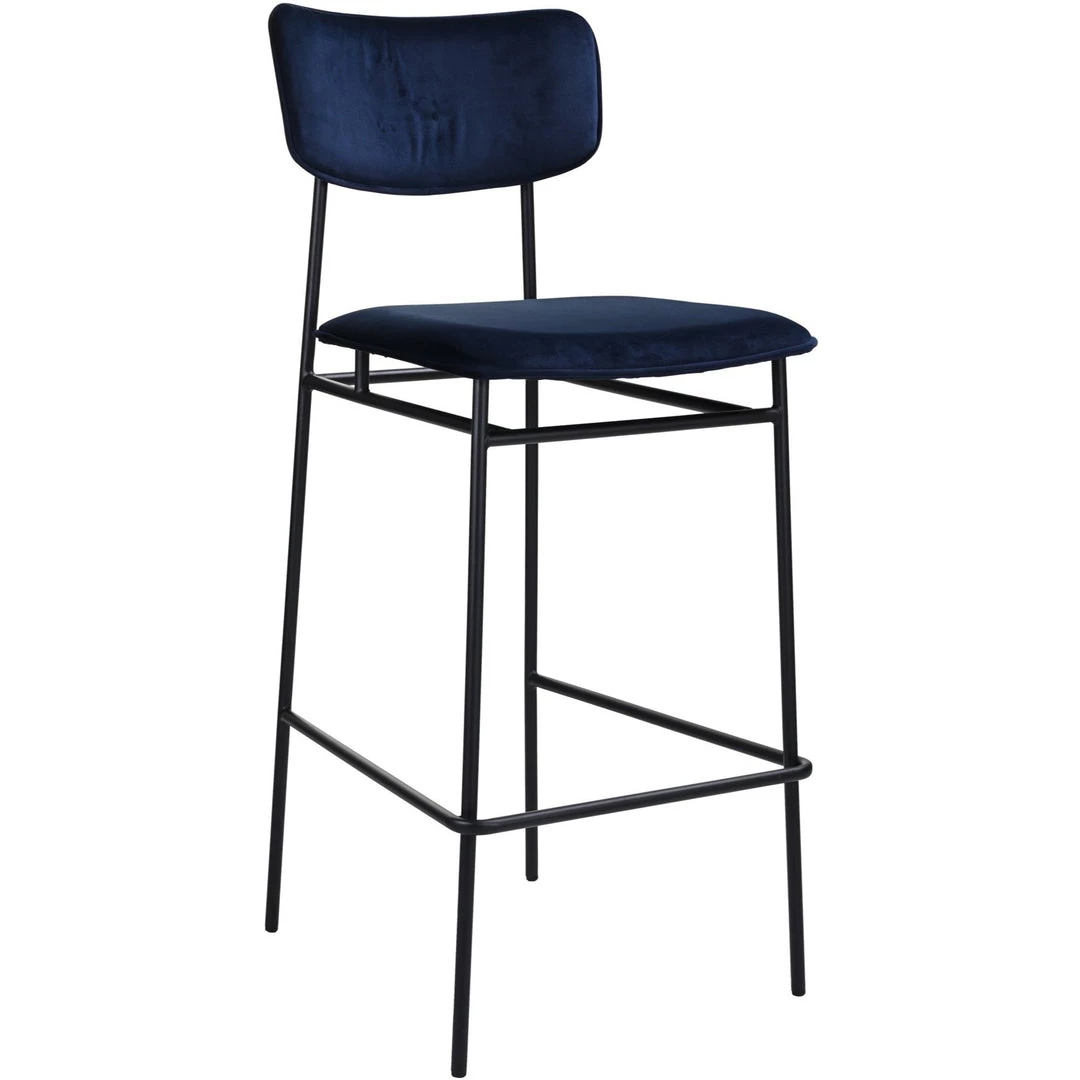 MOES Furniture BAUER NAVY VELVET BARSTOOL 5 MOES Furniture BAUER NAVY VELVET BARSTOOL