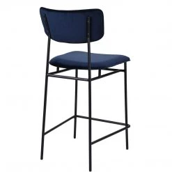 MOES Furniture BAUER NAVY VELVET BARSTOOL 10 MOES Furniture BAUER NAVY VELVET BARSTOOL