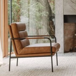 MOES BAUER CHESTNUT LEATHER ARM CHAIR 10 MOES BAUER CHESTNUT LEATHER ARM CHAIR