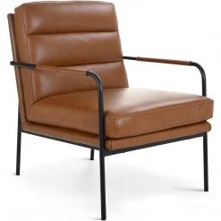 MOES BAUER CHESTNUT LEATHER ARM CHAIR