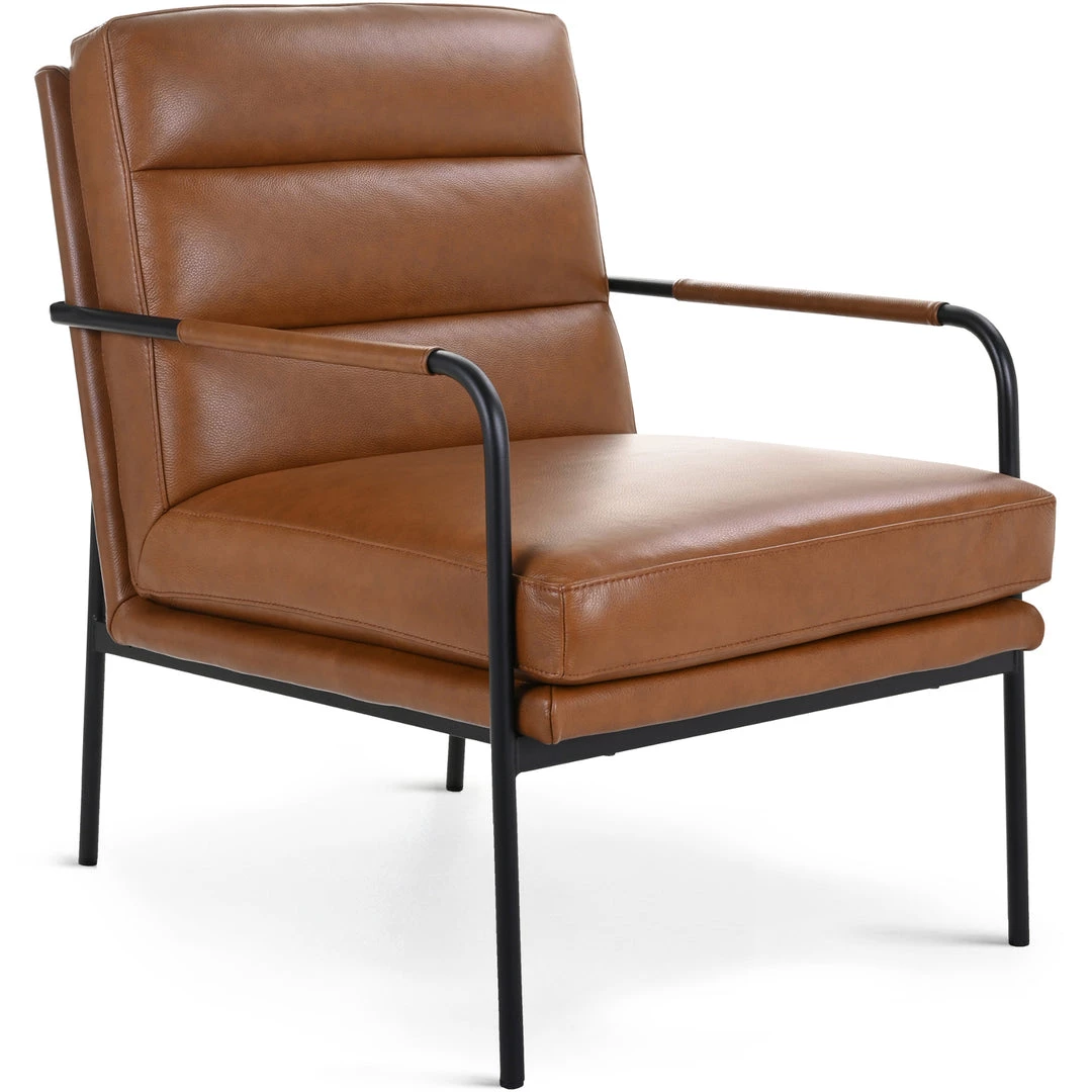 MOES BAUER CHESTNUT LEATHER ARM CHAIR 1 MOES BAUER CHESTNUT LEATHER ARM CHAIR