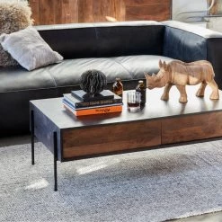 MOES BAUHAUS VINTAGE BLACK LEATHER SOFA Living Room