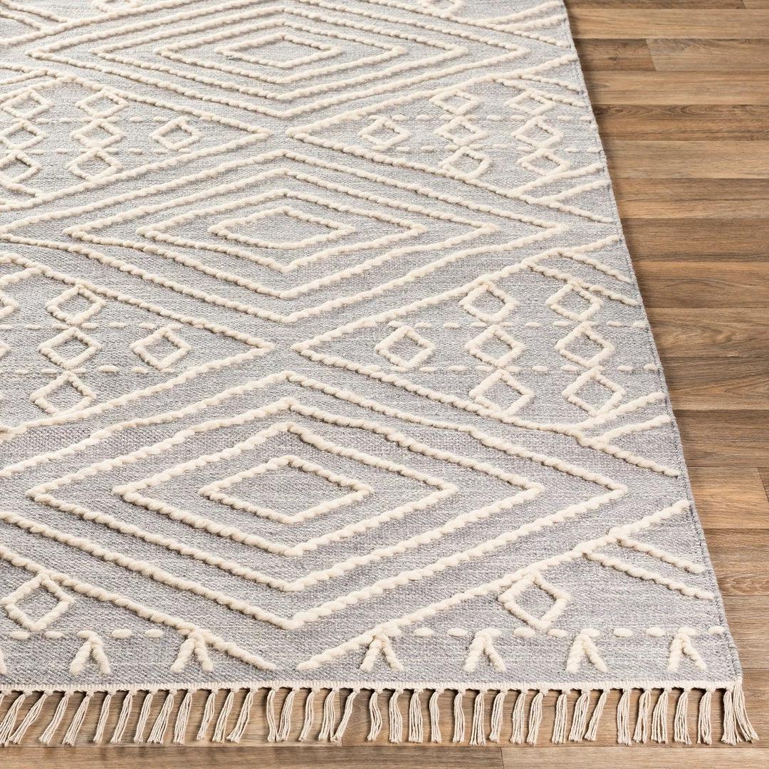 SURYA TOBEY WOOL + COTTON TEXTURED FLATWEAVE: GRAY Rug 5 SURYA TOBEY WOOL + COTTON TEXTURED FLATWEAVE: GRAY Rug