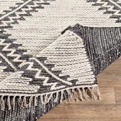 SURYA SIMI WOOL + COTTON TEXTURED FLATWEAVE: CHARCOAL Rug