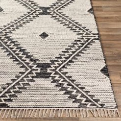 SURYA SIMI WOOL + COTTON TEXTURED FLATWEAVE: CHARCOAL Rug