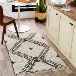 SURYA SIMI WOOL + COTTON TEXTURED FLATWEAVE: CHARCOAL Rug