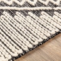 SURYA SIMI WOOL + COTTON TEXTURED FLATWEAVE: CHARCOAL Rug