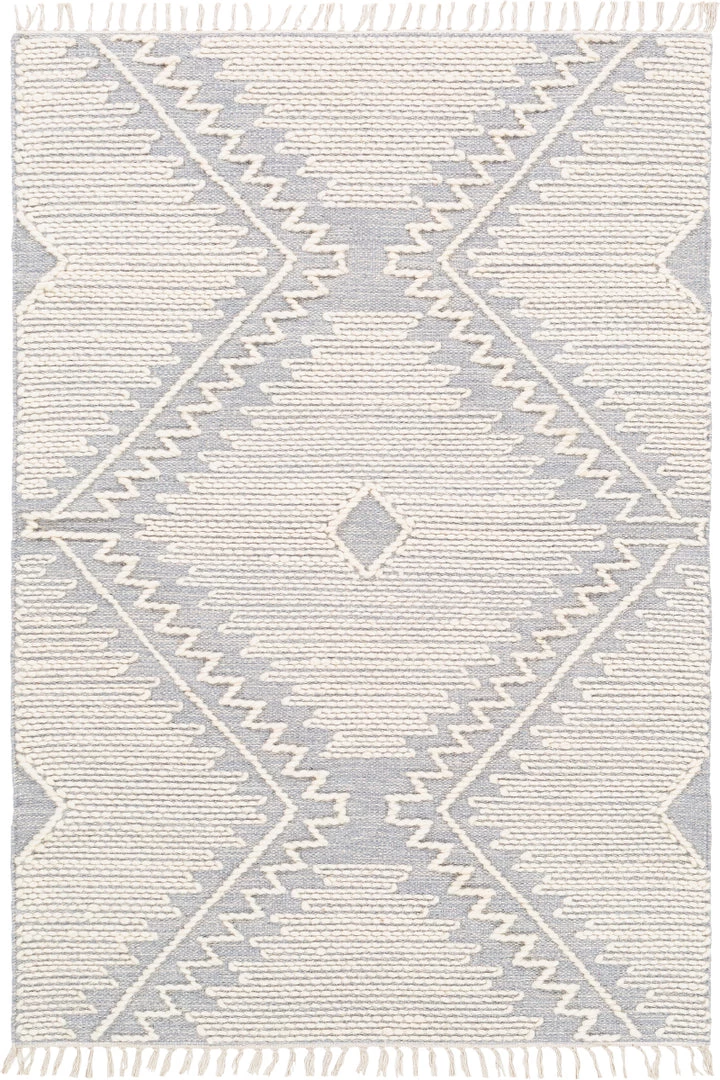 SURYA SIMI WOOL + COTTON TEXTURED FLATWEAVE: GRAY Rug 1 SURYA SIMI WOOL + COTTON TEXTURED FLATWEAVE: GRAY Rug