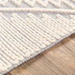 SURYA SIMI WOOL + COTTON TEXTURED FLATWEAVE: GRAY Rug 7 SURYA SIMI WOOL + COTTON TEXTURED FLATWEAVE: GRAY Rug