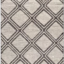 SURYA Rug KELE WOOL + COTTON TEXTURED FLATWEAVE: BLACK