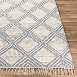 SURYA Rug KELE WOOL + COTTON TEXTURED FLATWEAVE: DENIM