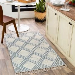 SURYA Rug KELE WOOL + COTTON TEXTURED FLATWEAVE: DENIM