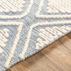 SURYA Rug KELE WOOL + COTTON TEXTURED FLATWEAVE: DENIM