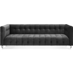 TOV Living Room BEATRICE TUFTED VELVET SOFA + LUCITE LEGS