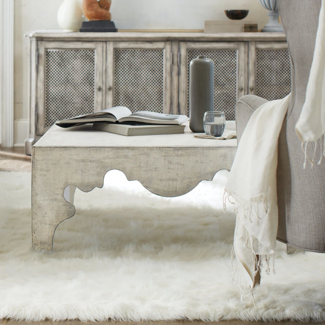 HOOKER Furniture BELGIAN WHITE LINEN TEXTURED COFFEE TABLE 3 HOOKER Furniture BELGIAN WHITE LINEN TEXTURED COFFEE TABLE
