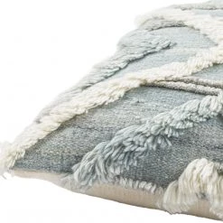 SURYA BELU FRINGE PILLOW: GLACIER BLUE Pillows + Decor