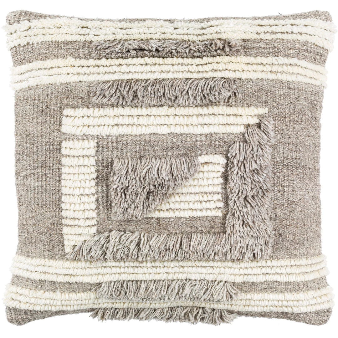 SURYA BELU FRINGE PILLOW: GREY 1 SURYA BELU FRINGE PILLOW: GREY