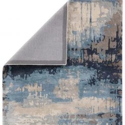 JAIPUR BENA WOOL + VISCOSE RUG: BLUE, STONE