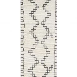 SURYA BENI HAND-WOVEN WOOL RUG: CREAM, GREY