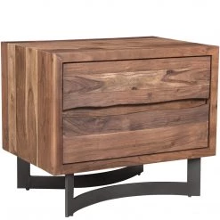 MOES BENT SMOKED ACACIA WOOD NIGHTSTAND Furniture