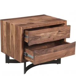 MOES BENT SMOKED ACACIA WOOD NIGHTSTAND Furniture