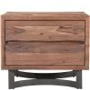 MOES BENT SMOKED ACACIA WOOD NIGHTSTAND Furniture