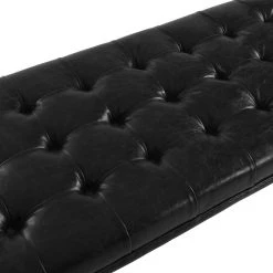TOV BERGEN ECO LEATHER OTTOMAN: BLACK