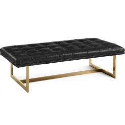 TOV BERGEN ECO LEATHER OTTOMAN: BLACK