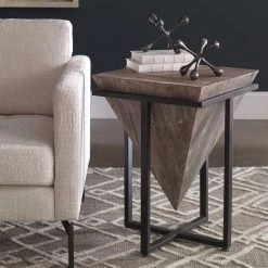 UTTERMOST BERTRAND AGED WOOD END TABLE Furniture
