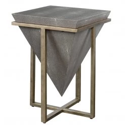 UTTERMOST BERTRAND FAUX SHAGREEN END TABLE