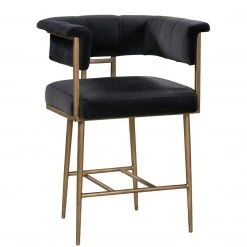 TOV BIANCA VELVET COUNTER STOOL