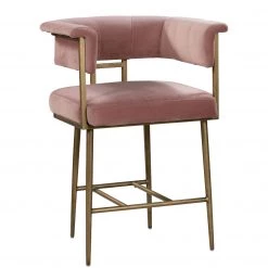 TOV BIANCA VELVET COUNTER STOOL
