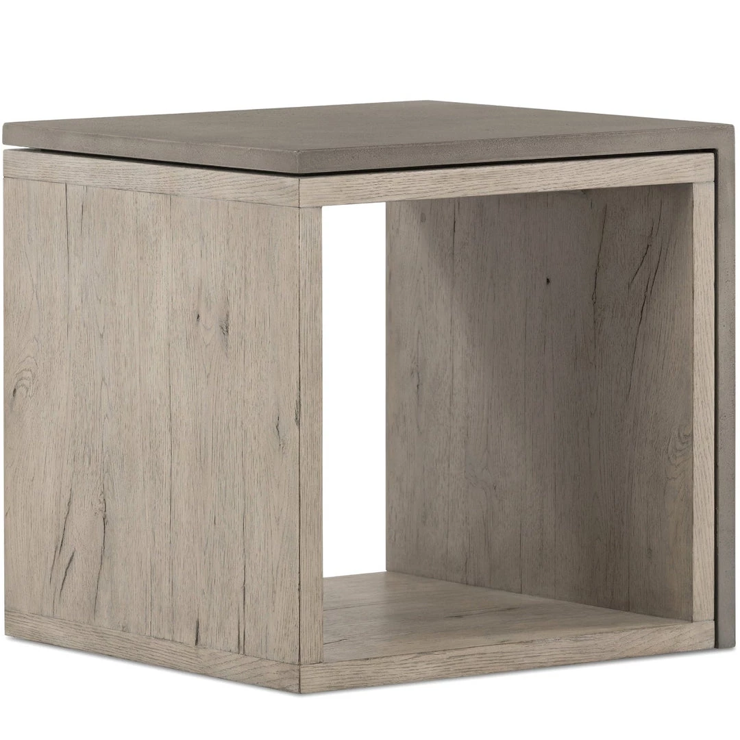 FOUR HANDS BINA OAK + CONCRETE END TABLE Furniture 1 FOUR HANDS BINA OAK + CONCRETE END TABLE Furniture